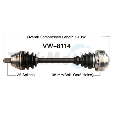 Surtrack Axle Cv Axle Shaft, Vw-8114 VW-8114